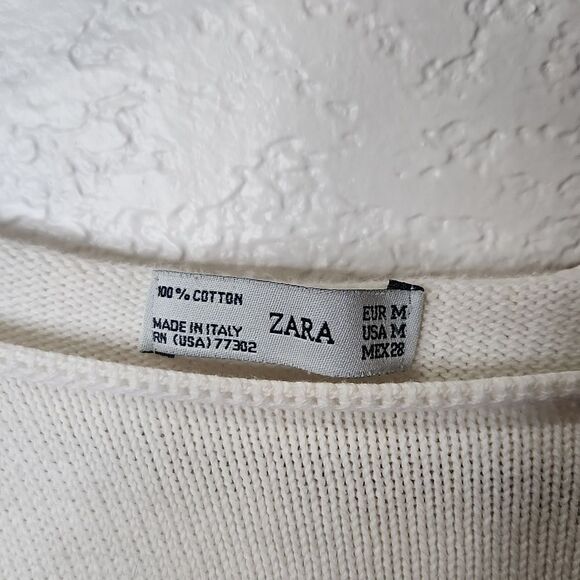 Zara Knit creme knit sweater Medium - Picture 10 of 10